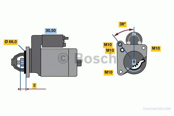 BOSCH 0 986 022 830 Démarreur 12 1 9, 8 RENAULT: CLIO 2, Kangoo I, I Express 4047024613768