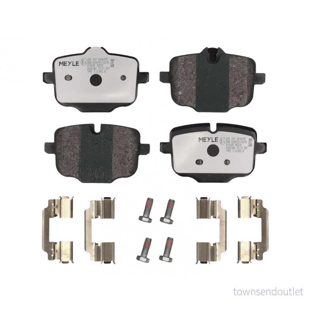 MEYLE 025 247 0318/PD Jeu de plaquettes frein PD Quality Essieu arrière préparé pour indicateur d'usure avec tôle anti bruit accessoires 4040074145289