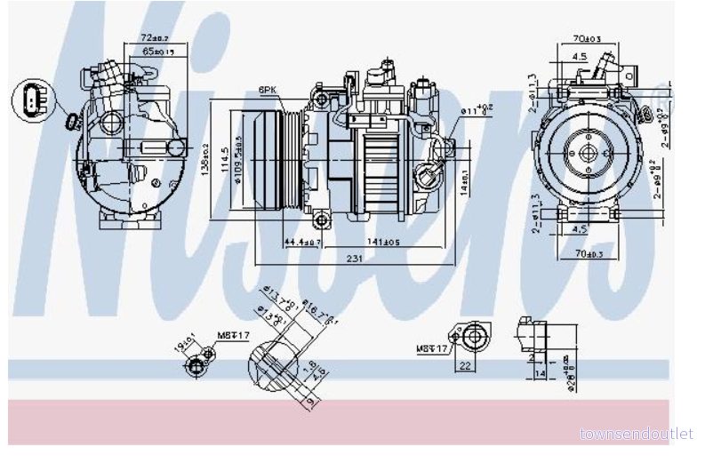 Kompressor, klimatanläggning Nissens 890552 5707286437944