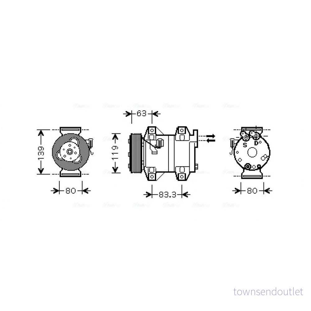 PRASCO VOAK121 Compresseur De Climatisation DKS17D PAG 100 R 134a VOLVO: XC90 I, S60 V70 2 4045385200672