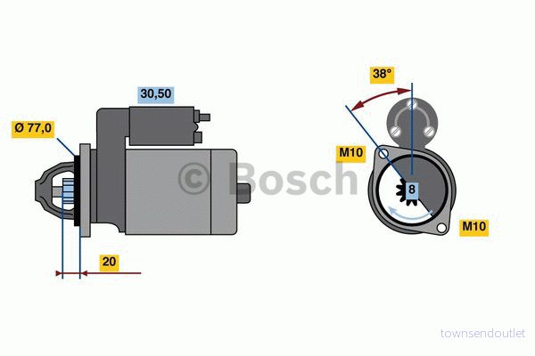Bosch Startmotor 0 986 022 780 4047024611610