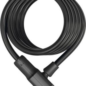 ABUS Spiralkabelschloss Primo 5510K/180 + SCMU Halterung Fahrradschloss aus 10 mm starkem, flexiblem Kabel Sicherheitslevel 3 180 cm Schwarz, 142451 4003318142451