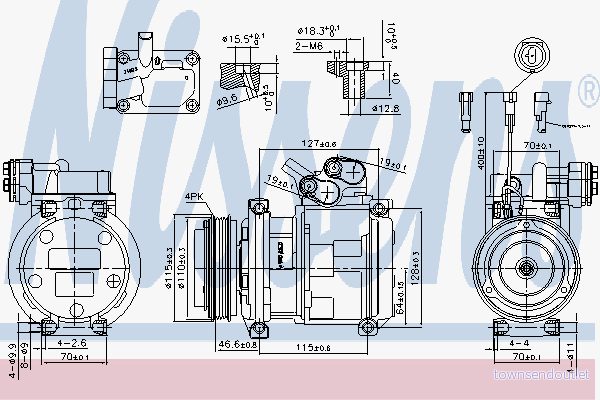 NISSENS 89329 Compresseur De Climatisation 10PA17C 12 PAG 46 R 134a IVECO: DAILY 4 Kasten/Kombi, 3 5707286358362
