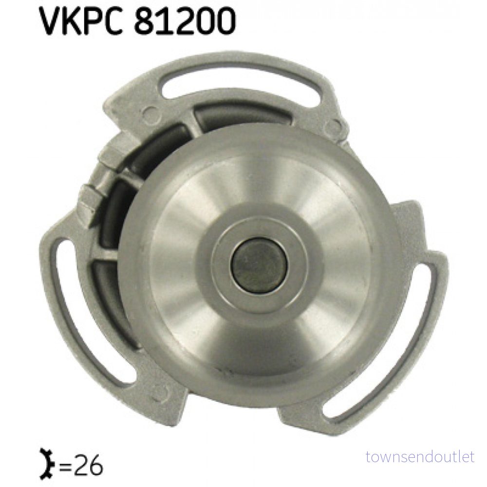 SKF VKPC 81200 Pompe à eau 26 avec joints Fonte pour transmission par courroie de distribution VOLKSWAGEN: Polo II Coupe, GOLF 2, 1 Cabriolet
