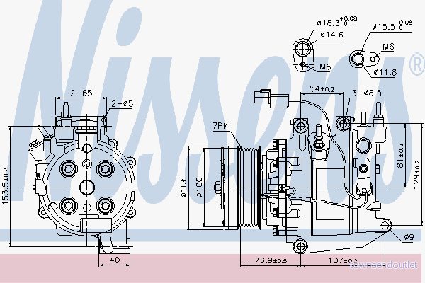 NISSENS 89246 Kompressor för Luftkonditionering 5707286355958