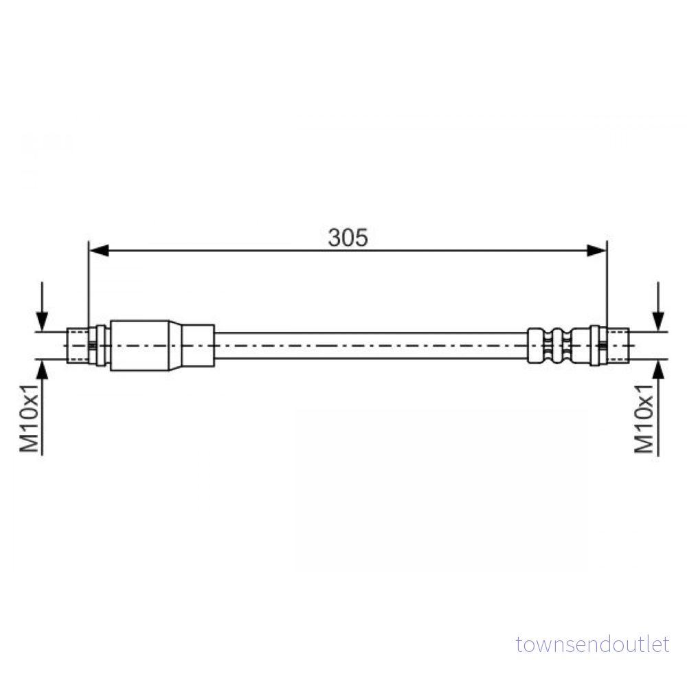 BOSCH 1 987 476 171 Flexible De Frein 305 M10x1 AUDI: A4 B7 Berline, B6 Avant, SEAT: Exeo ST 3165144008828