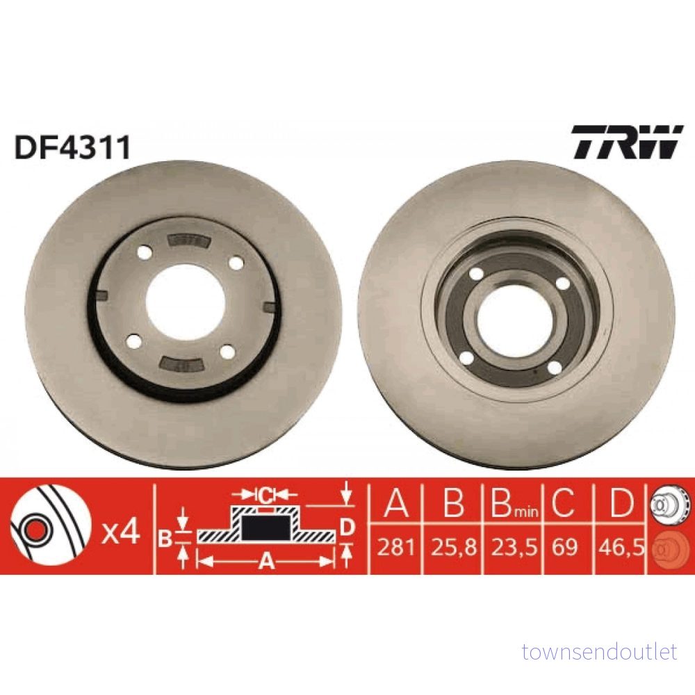 Bromsskiva TRW DF4311 3322937400294