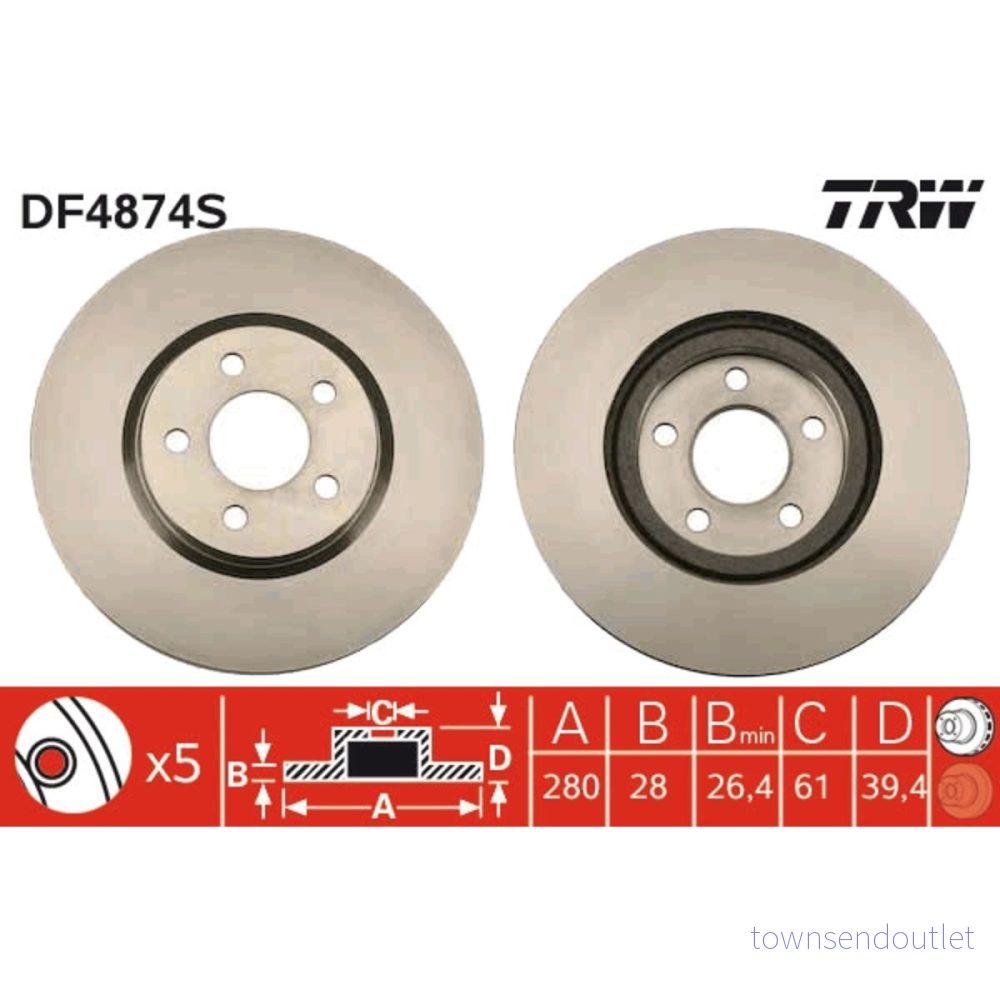 Bromsskiva TRW DF4874S 3322937950515