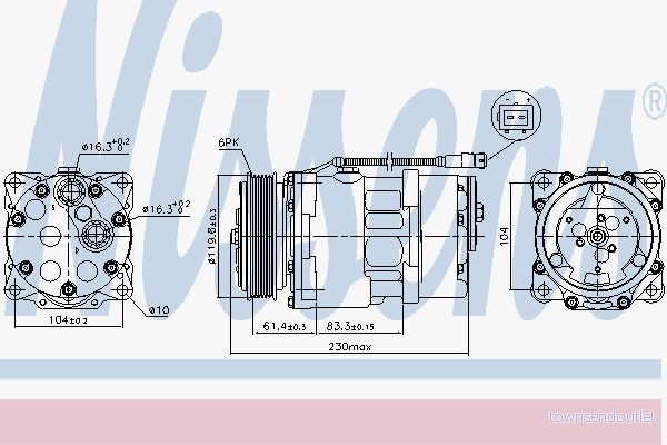 Kompressor, klimatanläggning Nissens 89055 5707286349285