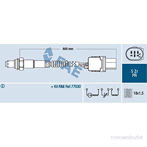 FAE 75051 Sonde lambda noir VOLKSWAGEN: Polo IV 3/5 portes, Golf 5, V AUDI: A3 Sportback, A4 B8 Avant, SEAT: Ibiza 3 8435050639917