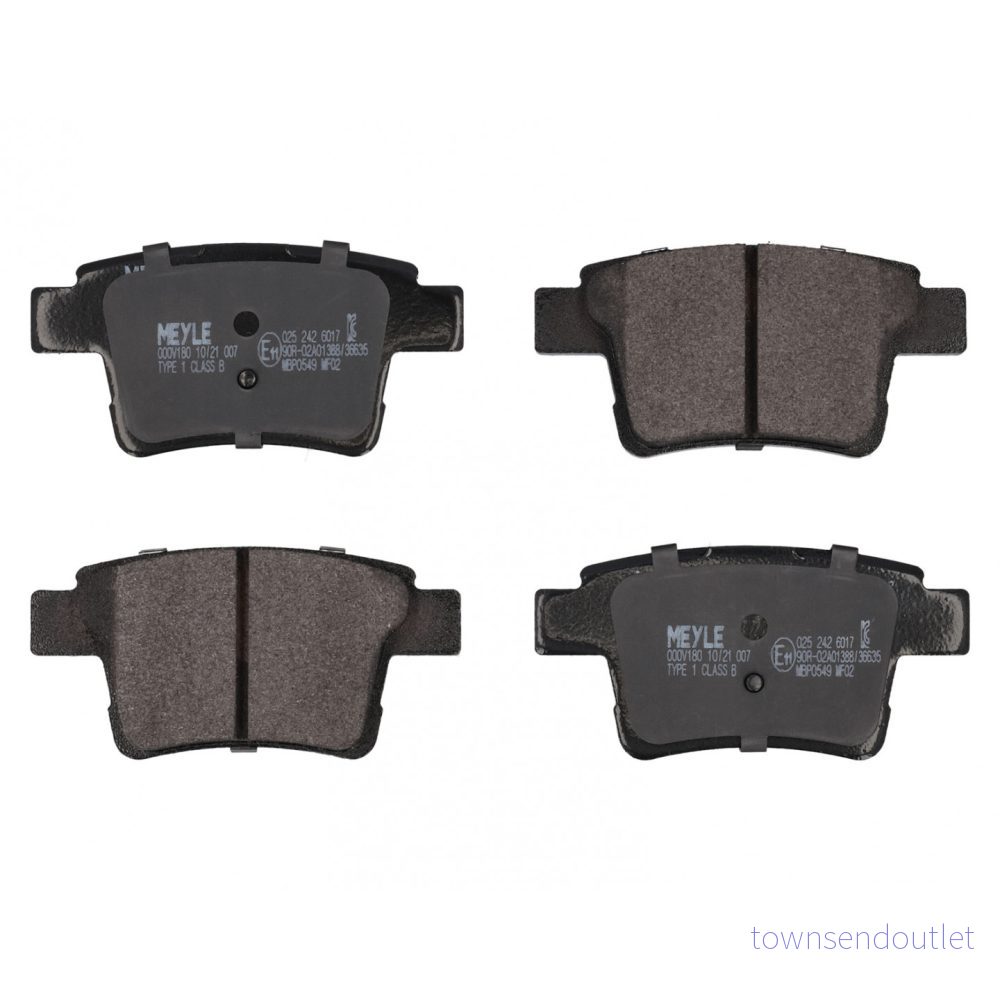 MEYLE 025 242 6017 Jeu de plaquettes frein ORIGINAL Quality Essieu arrière contact signal d'usure exclu avec tôle anti bruit FORD: MONDEO 3 4040074494790