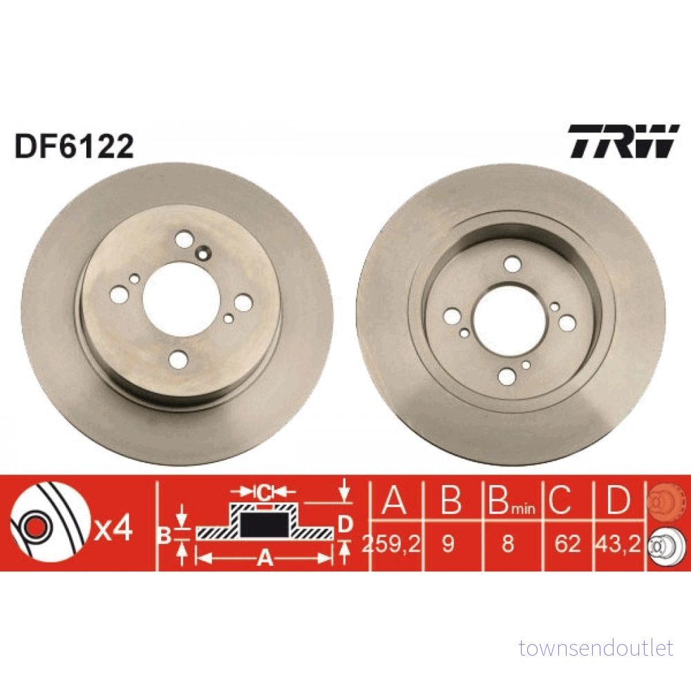 Bromsskiva Trw DF6122 3322938088026