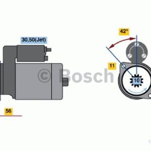 BOSCH Startmotor 0 986 016 980 AUDI; FORD; SEAT; SKODA; VW 3165141082890