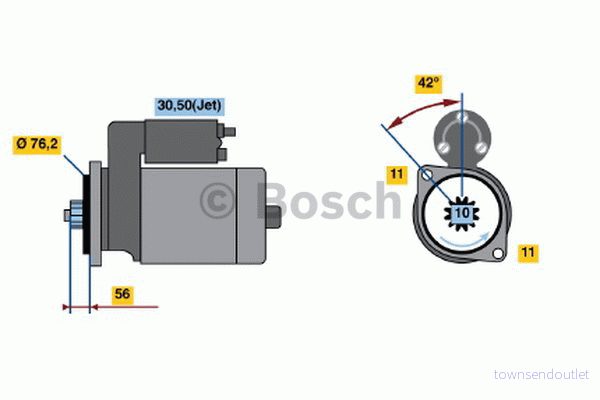 BOSCH Startmotor 0 986 016 980 AUDI; FORD; SEAT; SKODA; VW 3165141082890