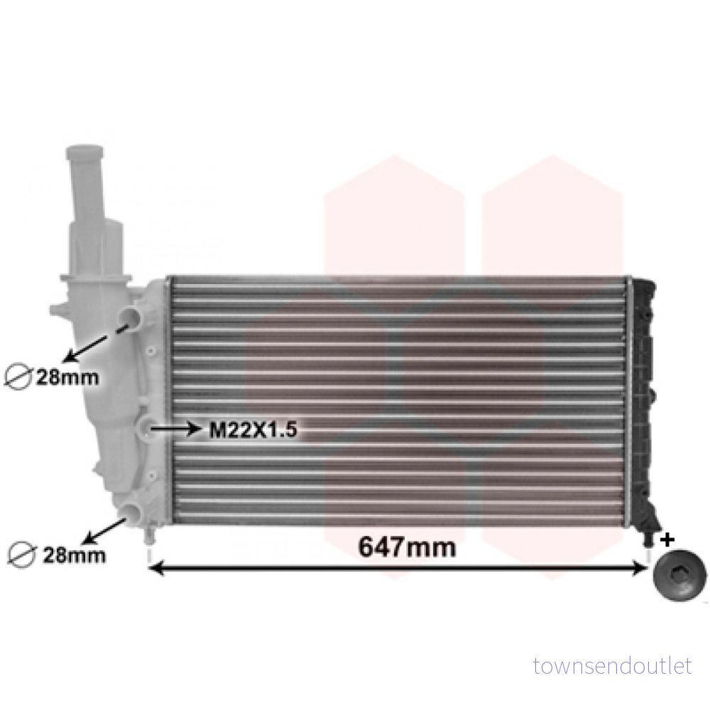 VAN WEZEL 17002140 Radiateur du moteur Aluminium 577 322 23 *** IR PLUS avec bouchon de fermeture ailettes jointes mécaniquement 5410909113650