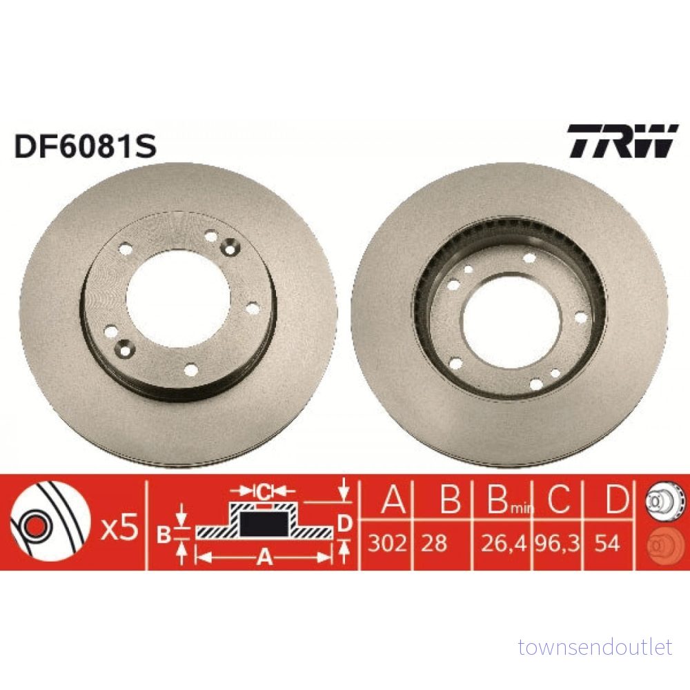 Bromsskiva TRW DF6081S 3322937991938