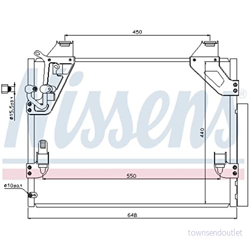 NISSENS 940082 Kondensor För Klimatanläggning - Aluminium med Dehydrator - R134a/1234yf - Toyota Hilux Pick Up 5707286270015