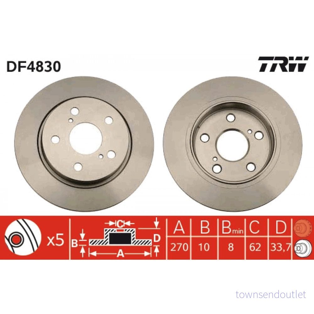Bromsskiva TRW DF4830 3322937891719