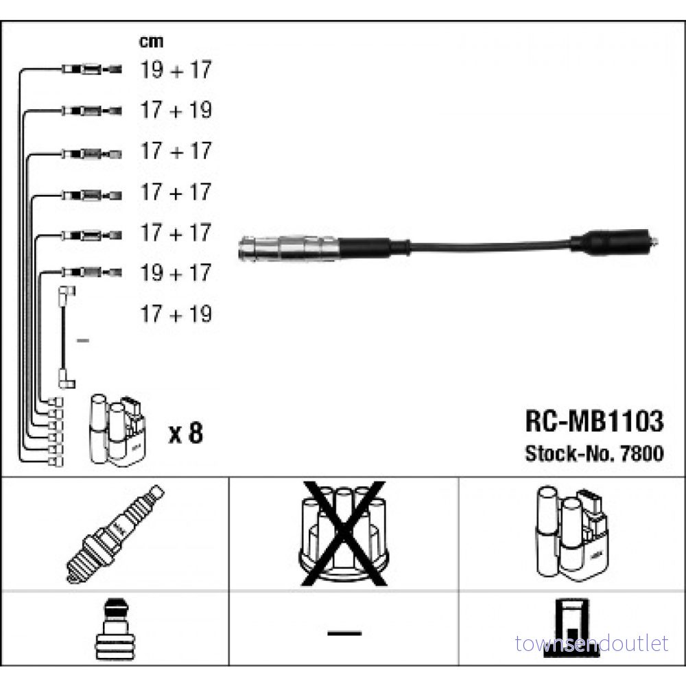 Tändkabelsats Ngk 7800 87295078006