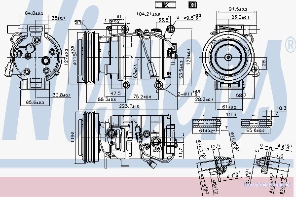Kompressor, klimatanläggning Nissens 89609 5707286375499