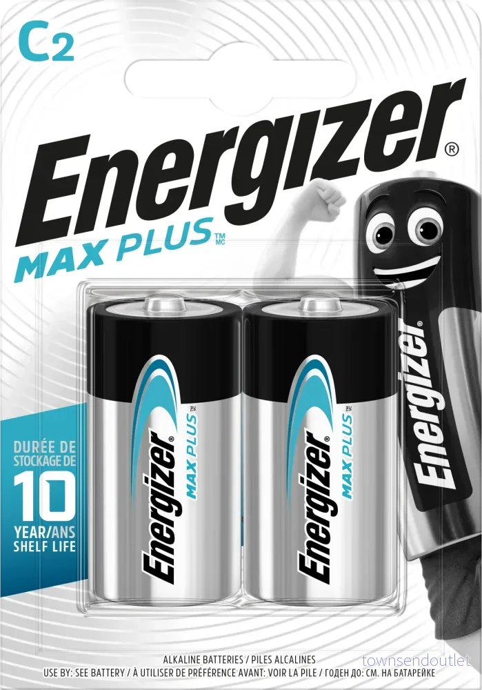 Energizer Max Plus Batteri alkaliskt, C, 1,5 V, 2-pack 7638900423334