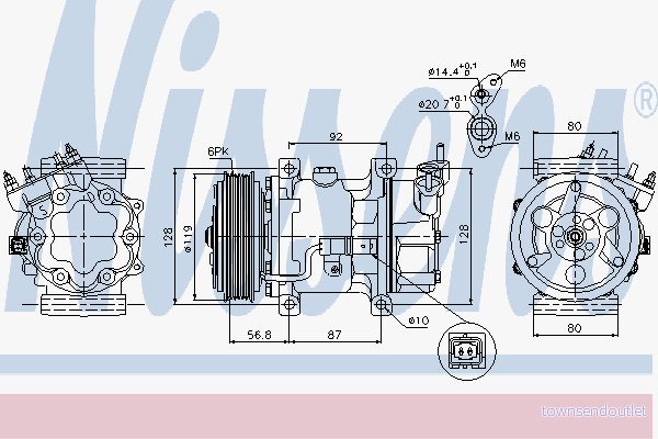 Kompressor, klimatanläggning Nissens 89053 5707286349254