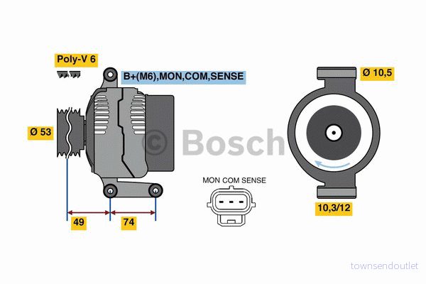 Generator BOSCH 0 986 049 460 4047024612006