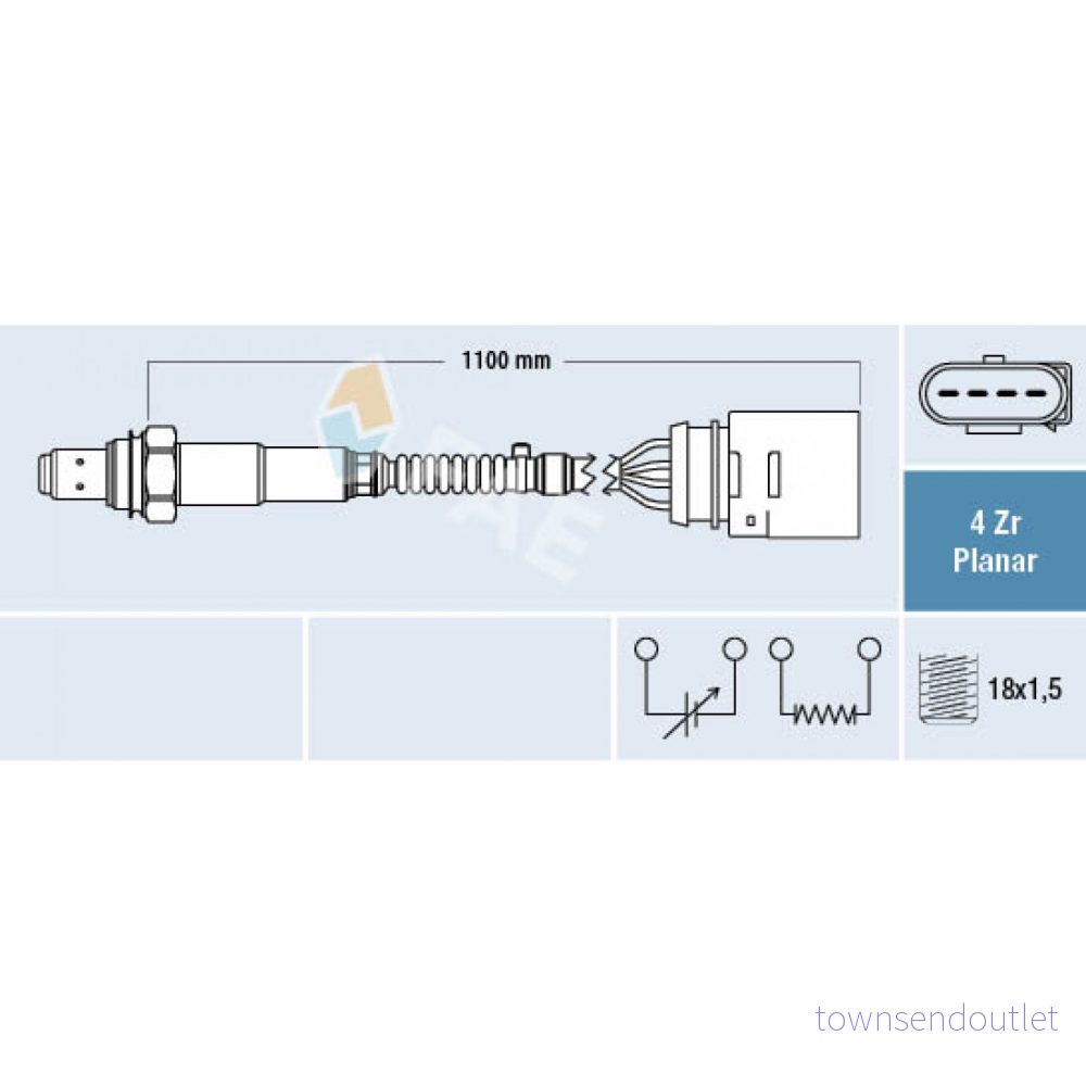 FAE 77143 Sonde lambda VOLKSWAGEN: Golf 4, New Beetle 3/5 portes, Touareg I, AUDI: A3 TT Coupe, Roadster, SEAT: Ibiza 3 8435050619292