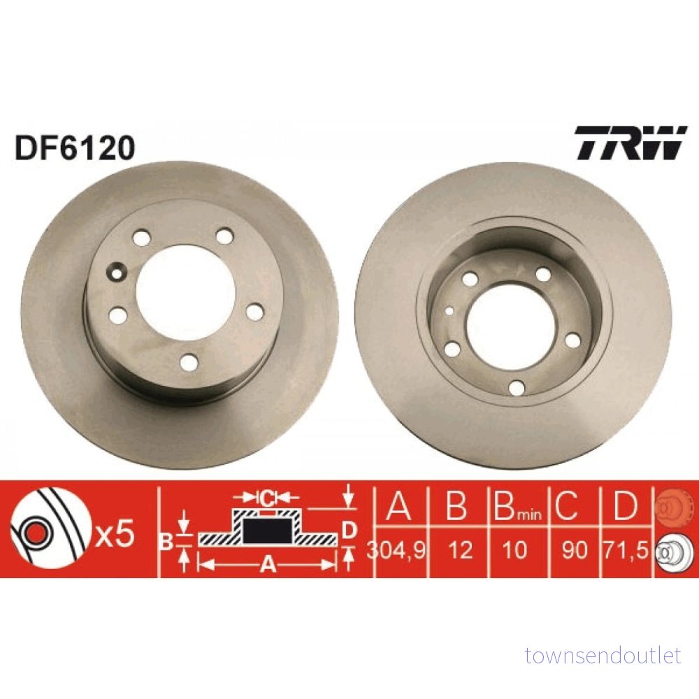 Bromsskiva TRW DF6120 3322938088002