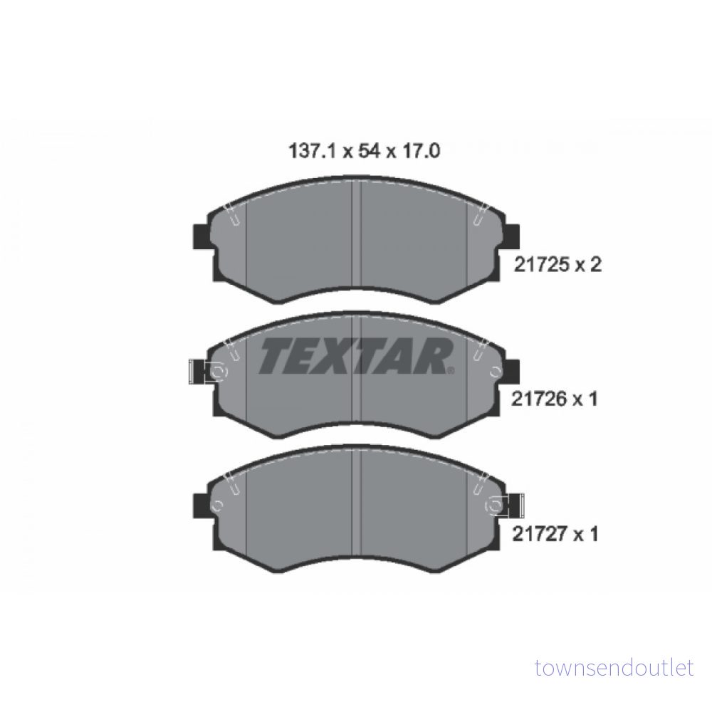 TEXTAR 2172501 Jeu de plaquettes frein avec indicateur d'usure HYUNDAI: Matrix, COUPE, Elantra III 5 portes, SSANGYONG: Musso SUV, Korando II SUV 4019722197925