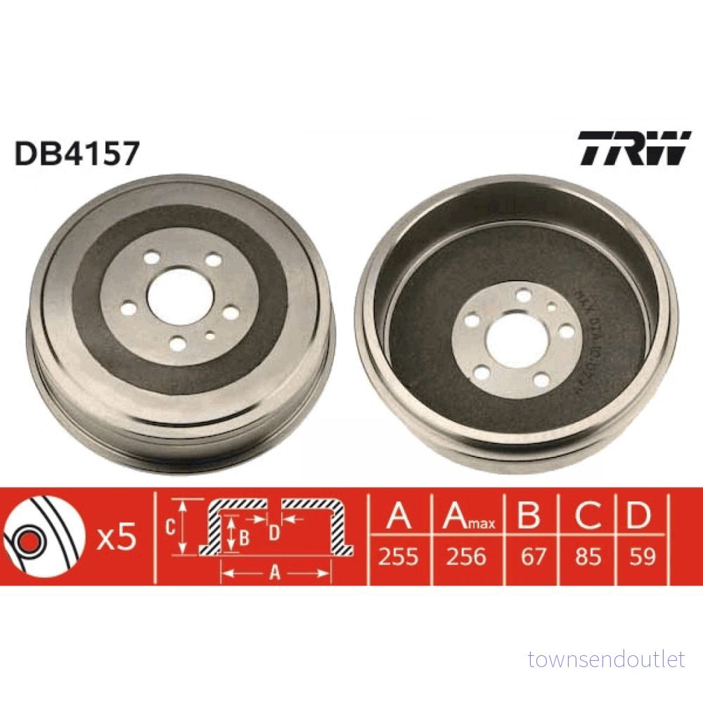 TRW DB4157 Tambours De Frein PEUGEOT: Expert I Van, I, 806, CITROËN: Jumpy Evasion, FIAT: Scudo Ulysse Break 3322937207374