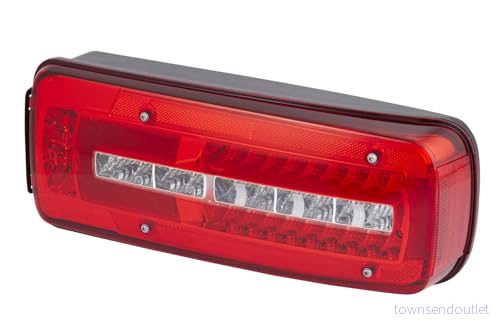 HELLA 2VP 012 381 261 Feu arrière droit LED noir 24 limpide, Rouge Câblage arrière, avec vis/boulons, Comptabilité électromagnétique (totale EMV) 4082300585728