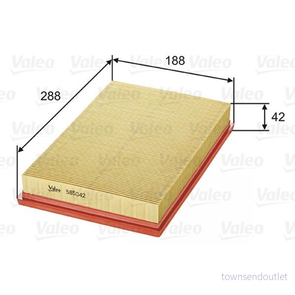 VALEO 585042 Filtre à air 41 188 288 Cartouche filtrante VOLKSWAGEN: Caddy 3, Golf 4, 5, SEAT: Ibiza Leon I 3/5 portes 3276425850422