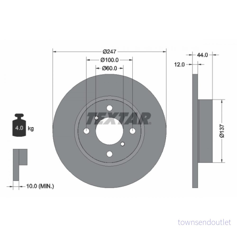 TEXTAR Disque de frein OPEL: Agila A, SUZUKI: Wagon R+ II 3/5 portes, R III portes PRO 92110803 4700711,5531183E00,98200110801PRO,9193872 4019722301933