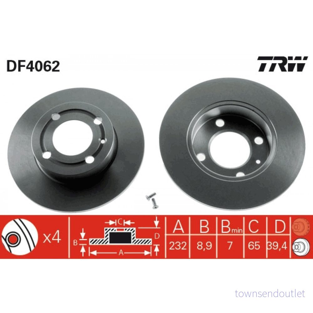 Bromsskiva TRW DF4062 3322937268986