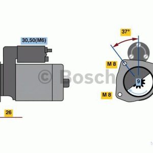 Bosch Startmotor 0 986 023 120 – 12V 2,5kW 4047024674073