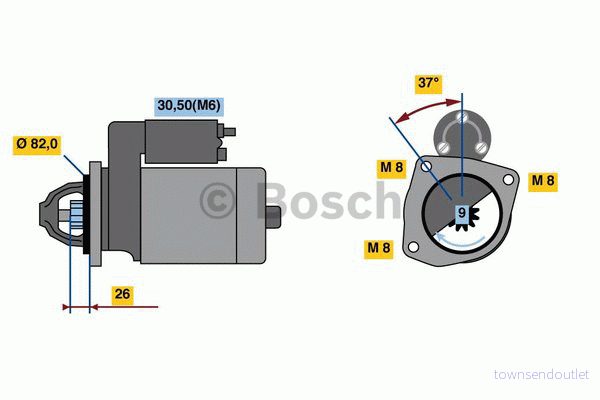 Bosch Startmotor 0 986 023 120 - 12V 2,5kW 4047024674073