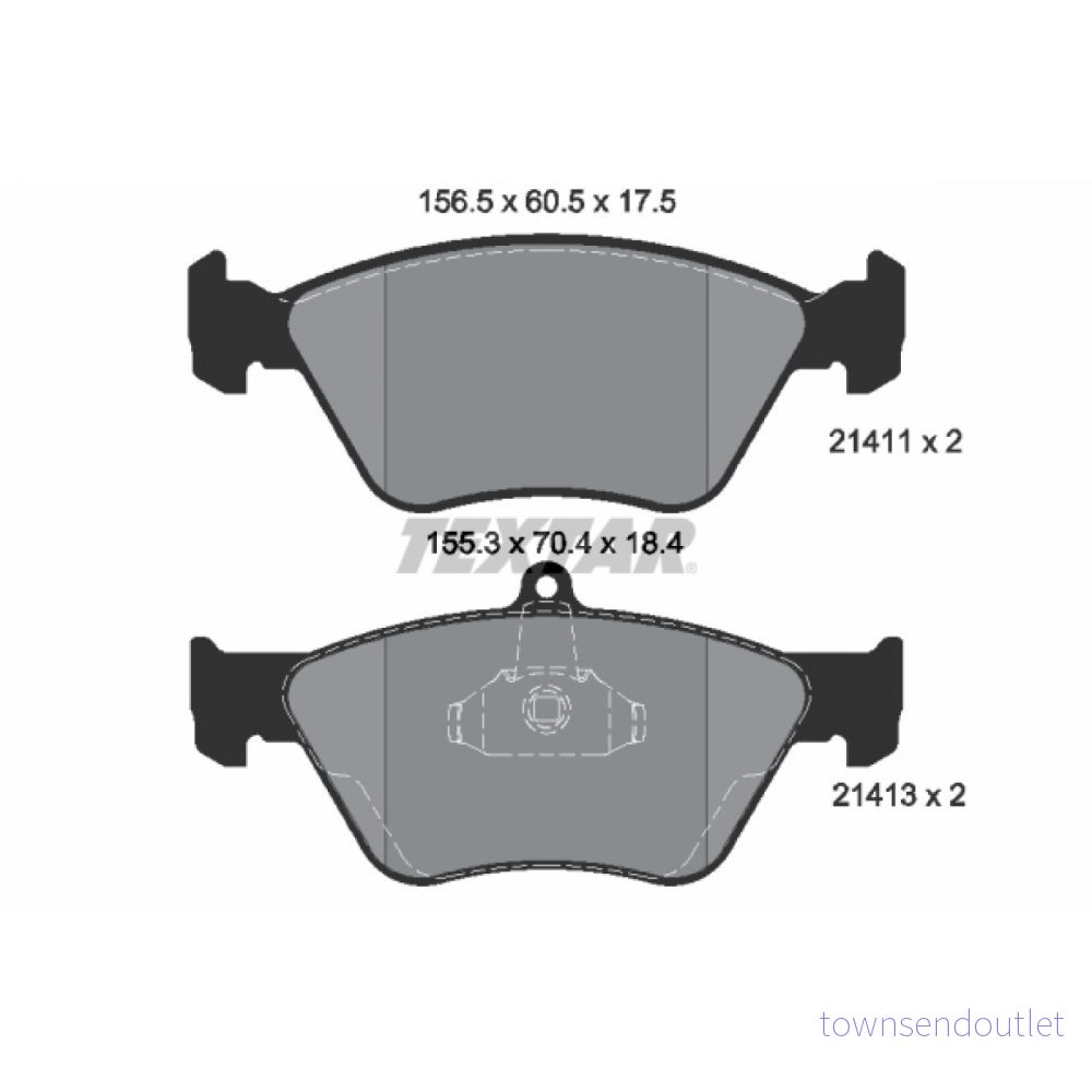 TEXTAR 2141101 Jeu de plaquettes frein préparé pour indicateur d'usure OPEL: Calibra A, Omega B Berline, Caravan, SAAB: 900 II Coupe 4019722083594
