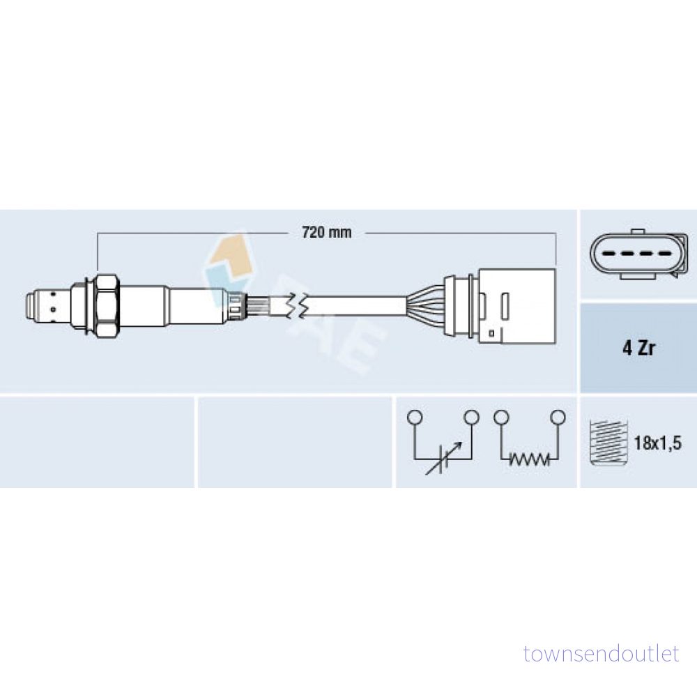 FAE 77139 Sonde lambda devant le catalyseur de régulation VOLKSWAGEN: Golf 4, Polo III 3/5 portes, Lupo / 3L, SEAT: Leon I portes 8435050619254