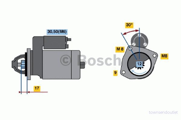 Startmotor Bosch 0 986 022 121 4047024413795