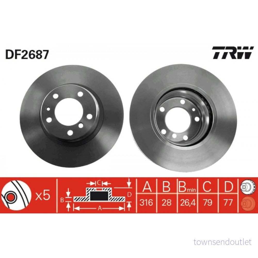 Bromsskiva TRW DF2687 3322937108671