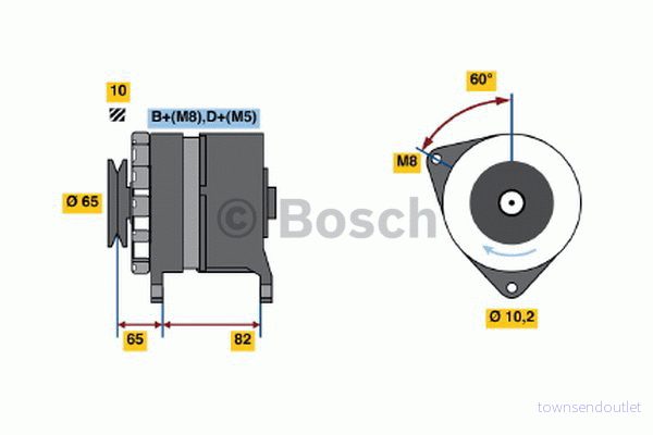 BOSCH 0 986 036 660 Alternateur 14V 90A VOLKSWAGEN: GOLF 2, Corrado, Passat B3/B4 Berline, AUDI: 80 B4 Cabriolet B4, B3, SEAT: TOLEDO 1 3165141045246
