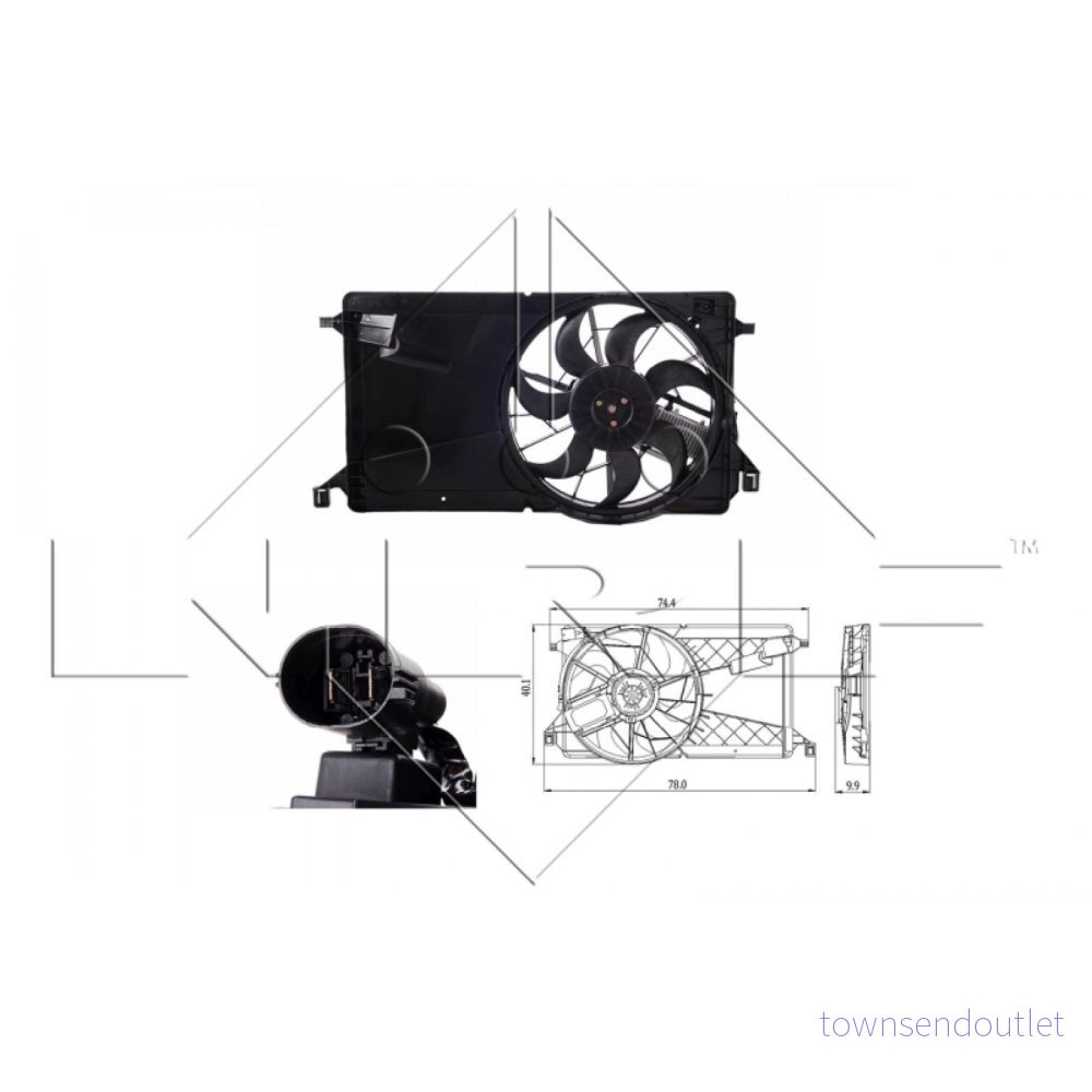 NRF 47291 ventilateur Moteur 390 12 320 avec cadre du de radiateur (encadrement) appareil commande MAZDA: 3 5 portes
