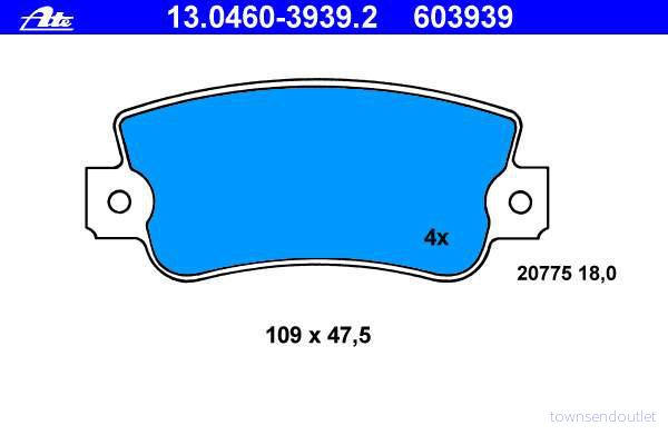 ATE 13.0460 3939.2 Jeu de plaquettes frein préparé pour indicateur d'usure, contact signal d'usure exclu FIAT: Panda I 3/5 portes 4006633082273