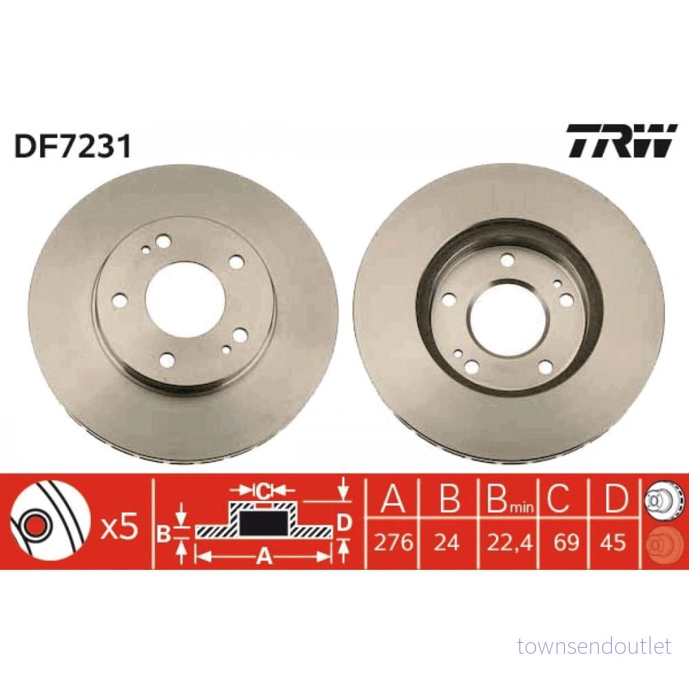 Bromsskiva TRW DF7231 3322937422043