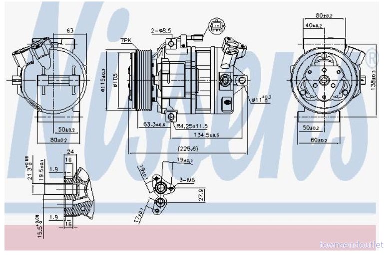 Kompressor, klimatanläggning Nissens 890138 5707286403307