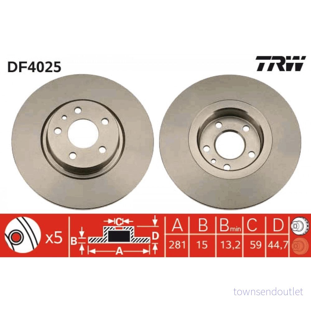 Bromsskiva TRW DF4025 3322937237081