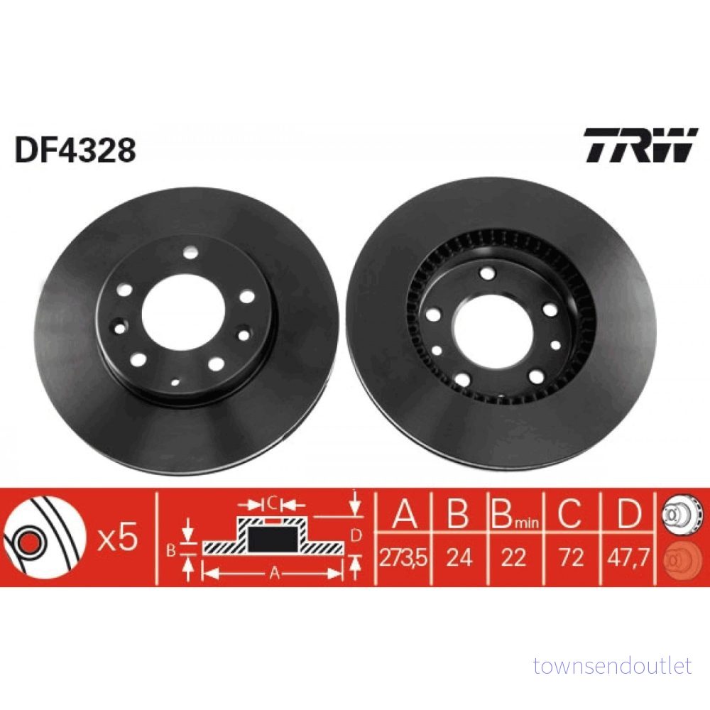 Bromsskiva TRW DF4328 3322937400348