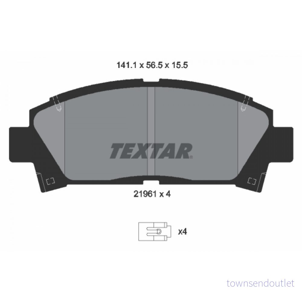 TEXTAR 2196102 Jeu de plaquettes frein avec indicateur d'usure TOYOTA: MR2 II Coupe, Avensis I Liftback, Break 4019722265624
