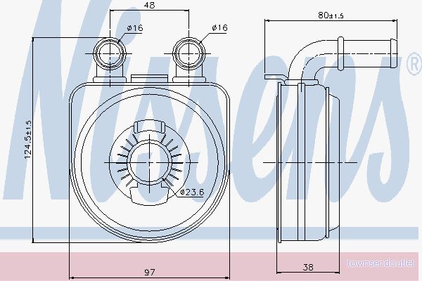 NISSENS 90650 Radiateur d'Huile sans boîtier de filtre à huile PEUGEOT: Partner I Van, 206 3/5 portes, Combispace, CITROËN: C4 portes 5707286356832